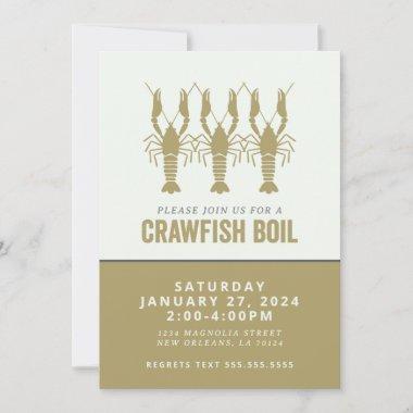GOLD CRAWFISH BOIL Invitations