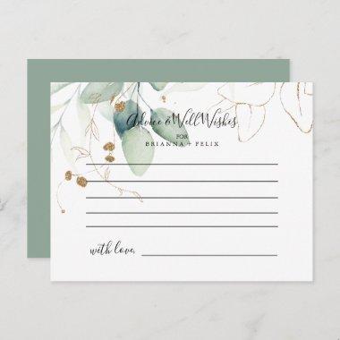  Gold Eucalyptus Calligraphy Wedding Advice Card