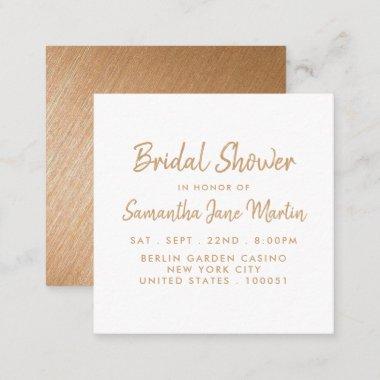 Gold Foil & Script Bridal Shower Ticket Invitations