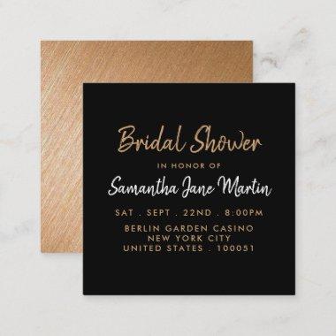 Gold Foil & Script Bridal Shower Ticket Invitations