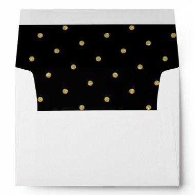 Gold Glitter Polka Dot Pattern Envelope
