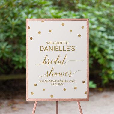 Gold Polka Dots Bridal Shower Welcome Poster