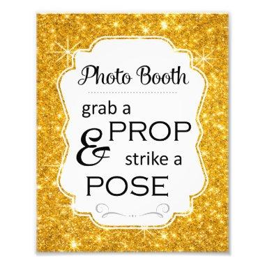 Gold Sparkle Photo Booth Bridal Shower Wedding