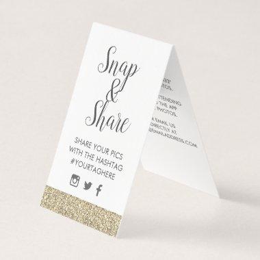 Gold Sparkly Glitter Party Hashtag Sign Invitations
