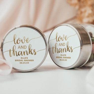 Gold Thank You Bridal Shower Classic Round Sticker