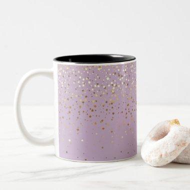 Golden Petite Stars Coffee Mug-Lght Purple/LAV Two-Tone Coffee Mug