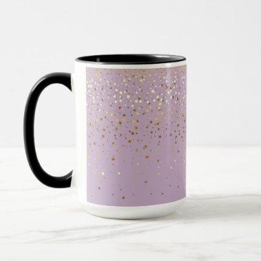 Golden Petite Stars Two-Tone Coffee Mug-LGHT PRPLE Mug