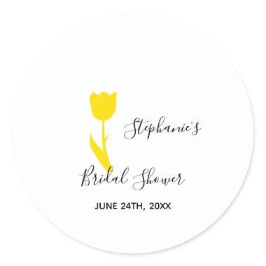Golden Yellow Tulips Floral Weddings Bridal Shower Classic Round Sticker