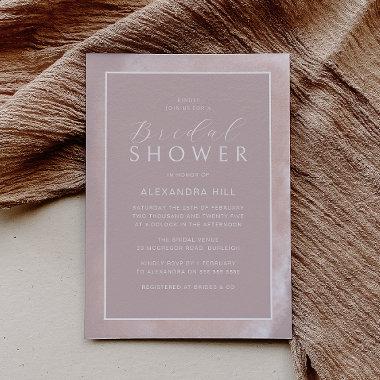 Gorgeous Blush & Mauve Modern Bridal Shower Invitations