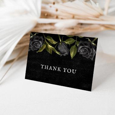 Gothic Vintage Black Rose Bridal Shower Thank You Invitations