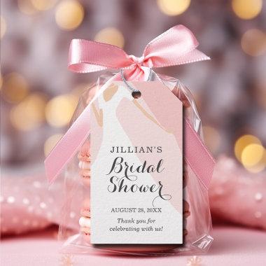 Gown Bridal Shower Pink Thank You Gift Tags