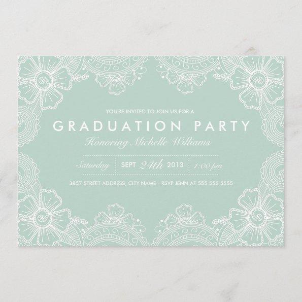 Graceful Lace Grad Party Invitations
