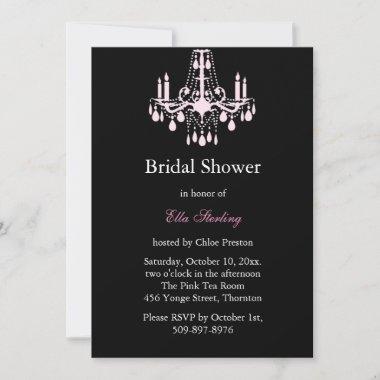 Grand Ballroom Bridal Shower Invitations (black)