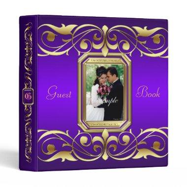 Grand Duchess Gold Scroll Purple Guest Book Binder