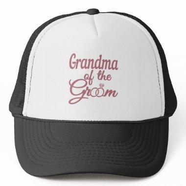 Grandma Of The Groom Wedding Family Matching Trucker Hat