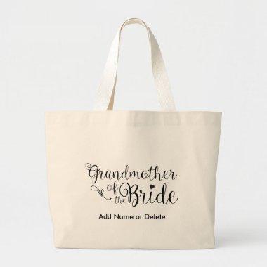 Grandmother of the Bride Large Canvas Tote Bag