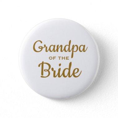 Grandpa of the Bride Wedding Custom Button