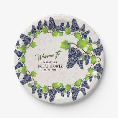 Grape Vineyard Garden Bridal Shower Paper Plates