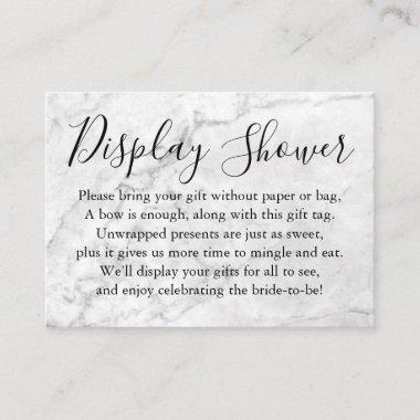 Gray Marble Display Bridal Shower Gift Tag Enclosure Invitations