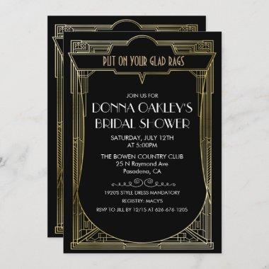 Great Gatsby Art Deco Bridal Shower Invitations