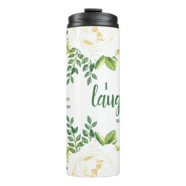Green and Ivory Sister-in-Laugh Funny Quote Thermal Tumbler