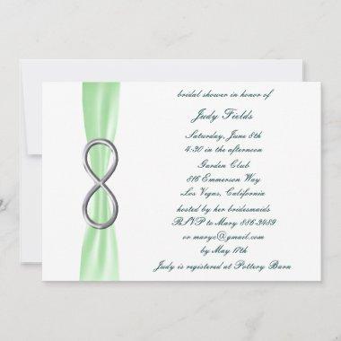 Green Infinity Bridal Shower Invitations