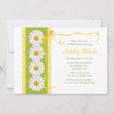 Green Yellow Shasta Daisy Bridal Shower Invitations