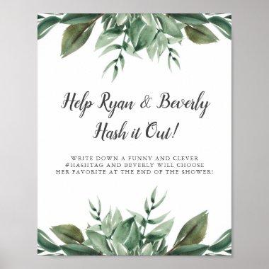 Greenery Bridal Shower Create a Hashtag Sign