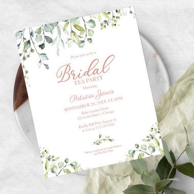 Greenery Bridal Tea Party Budget Invitations