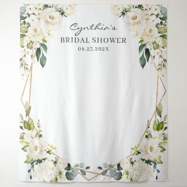 Greenery Floral Geometric Bridal Shower Backdrop