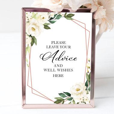 Greenery White Flowers Advice And Well Wishes Sign