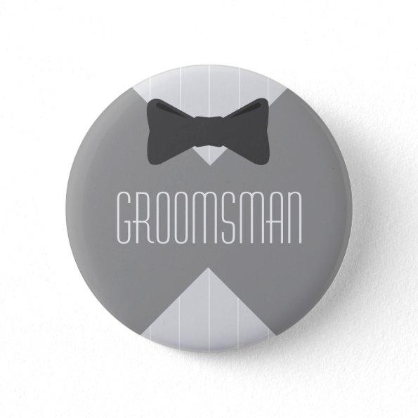 Groomsman Bowtie & Stripes Button