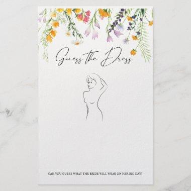 Guess the Dress Bridal Shower Game Wildflowers Flyer
