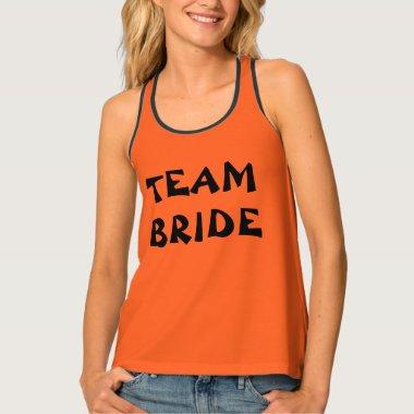 Halloween Team Bride Neon Orange Name Tank Top