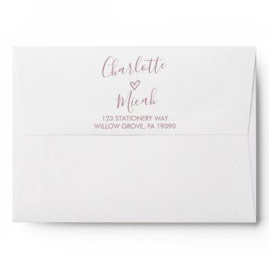Hand Drawn Heart | Blush Pink Wedding Invitations Envelope