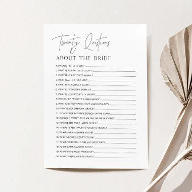 HARLOW Twenty Questions About the Bride Game Invitations