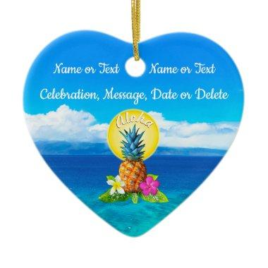 Hawaiian Ornaments with Couple's Names, Date