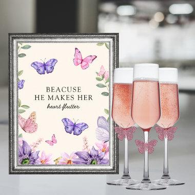 He gives me butterflies Wildflowers Bridal Shower Poster
