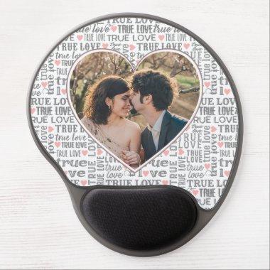 Heart Shaped Photo True Love Valentines or Wedding Gel Mouse Pad