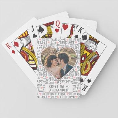 Heart Shaped Photo True Love Valentines or Wedding Playing Invitations