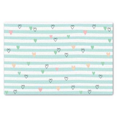 Hearts And Stripes Tissue Paper