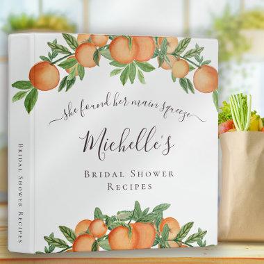 Her Main Squeeze Oranges Bridal Shower Recipes 3 Ring Binder