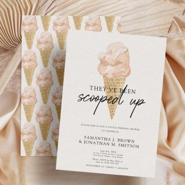 His and Hers Chic Modern Ice Cream Couple Shower Invitations