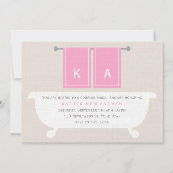 His and Hers Towels Bridal Shower {pink} Invitations
