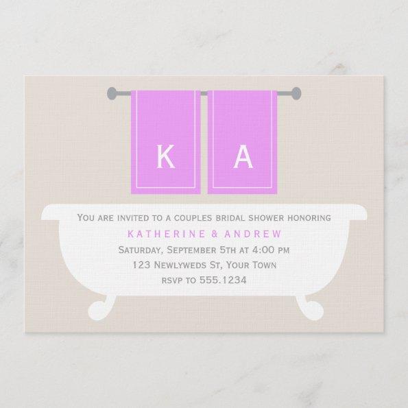 His and Hers Towels Bridal Shower {violet} Invitations
