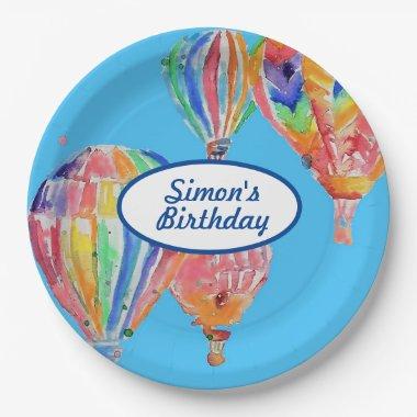 Hot Air Balloons Boys Childs Birthday Party Plate