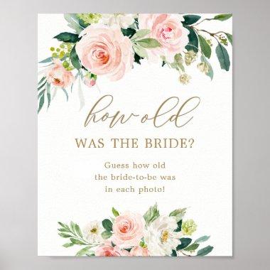 How Old Was the Bride Bridal Shower Game Pedestal Poster