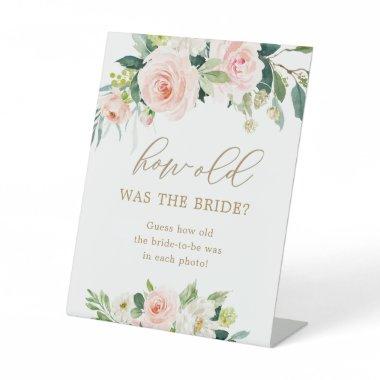 How Old Was the Bride Bridal Shower Game Pedestal Sign