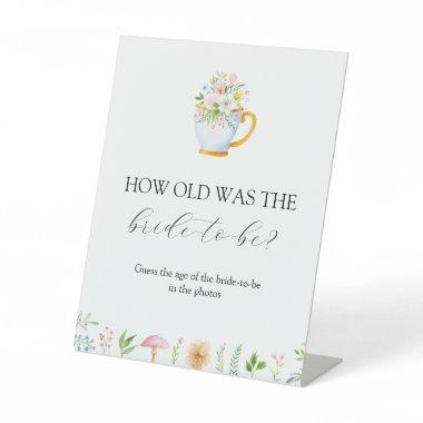 How Old was the Bride to Be Bridal Shower Game Pedestal Sign