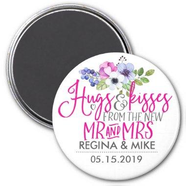 Hugs and Kisses From New Mr and Mrs Floral Magnet
